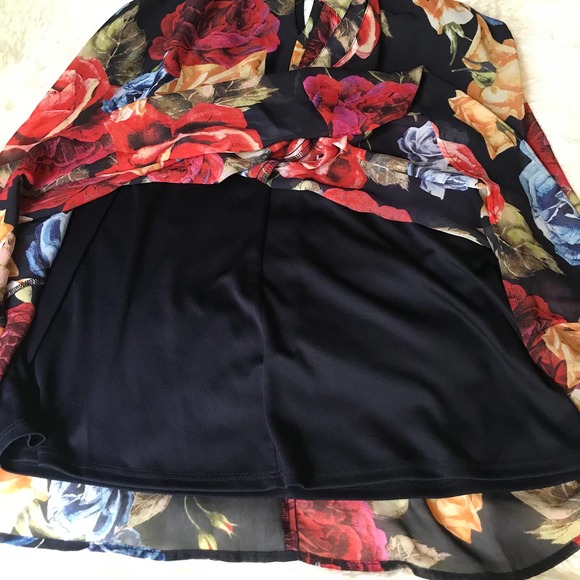 Show Me Your Mumu Womens Tess Tie Front Mini Dress Navy Floral Size Small - Picture 8 of 14